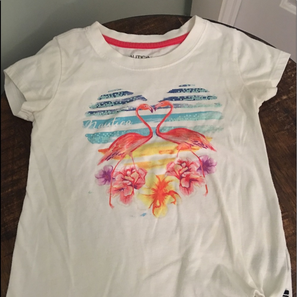 Girls Nautica flamingo shirt